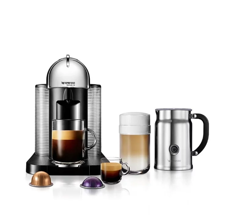 Nespresso A+GCA1-US-CH-NE VertuoLine Coffee and Espresso Maker with Aeroccino Plus Milk Frother 