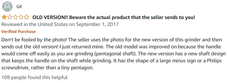 Top Negative Review for The Porlex Mini Stainless Steel Coffee Grinder