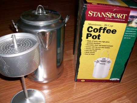 Stansport Aluminum Percolator Coffee Pot 9-Cup - Camping Emergency