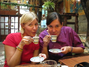 Drinking Turkish Coffee