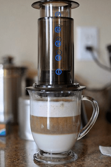 Aeropress cappuccino shop