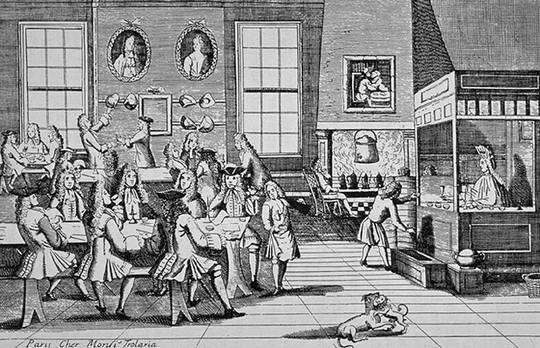 1650-Interior-of-a-Coffee-House-c1705