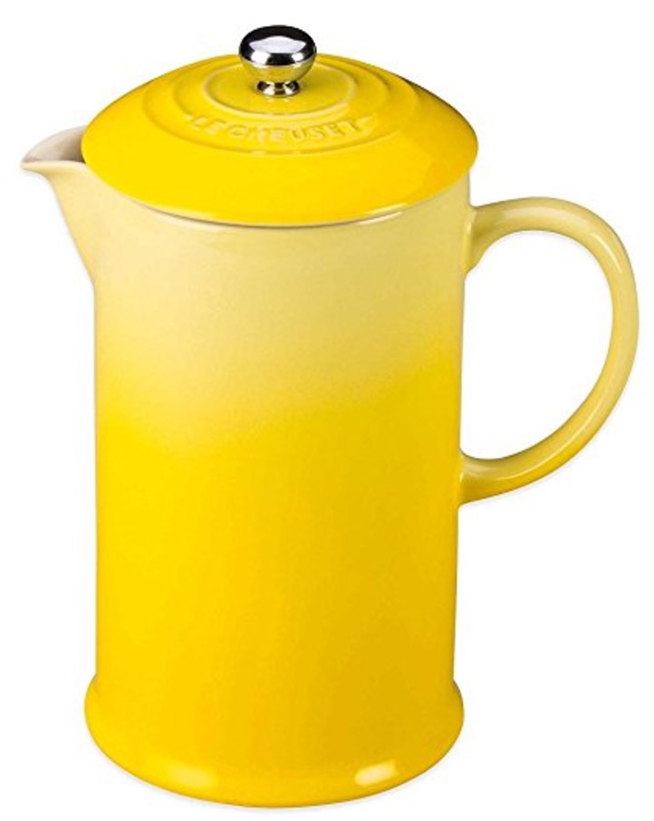 Le Creuset Soleil Yellow Stoneware 27 Ounce French Press Coffee Maker